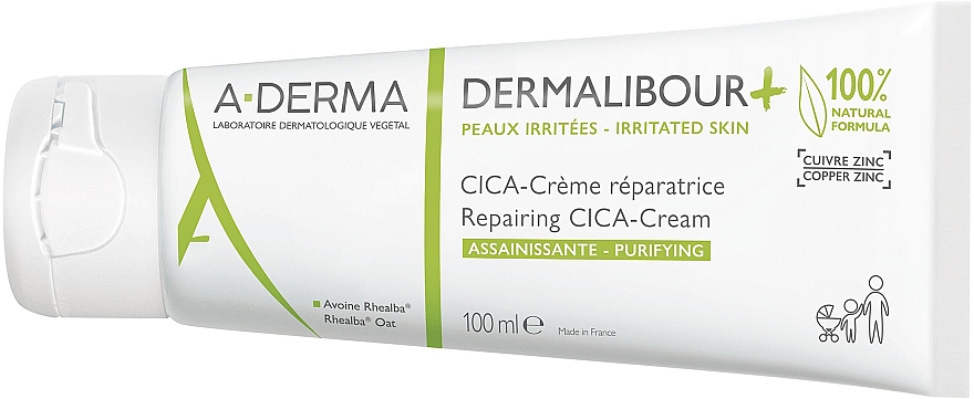 Regenerierende und beruhigende Körpercreme für gereizte Haut - A-Derma Dermalibour + Repairing CICA-Cream — Bild N1