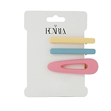 Haarspangen-Set gelb, blau, rosa 3 St. - Ecarla — Bild N1