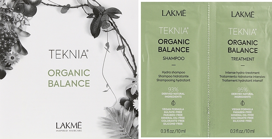 Probenset - Lakme Teknia Organic Balance (sh/10ml + mask/10ml) — Bild N1