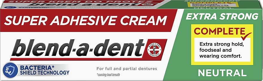 Haftcreme für Zahnprothese - Blend-A-Dent Super Adhesive Cream Neutral Complete — Bild N3