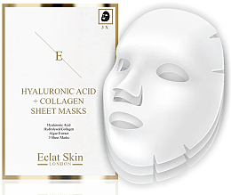 Gesichtspflegeset - Eclat Skin London Hyaluronic Acid & Collagen (Gesichtsmaske 2x3 St.) — Bild N2
