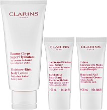 Körperpflegeset - Clarins VP Moisture Rich Body Lotion HLY 2022 (Körperlotion 200ml + Peeling 30ml + Creme 30ml + Kosmetiktasche 1 St.) — Bild N2