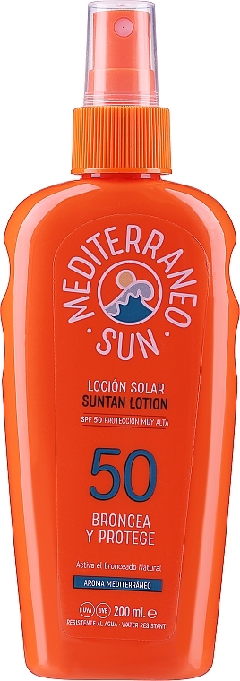Körper-Sonnenschutz mit flüssiger Textur für intensive Bräune SPF 50 - Mediterraneo Sun Coconut Sunscreen Dark Tanning SPF50 — Bild N1