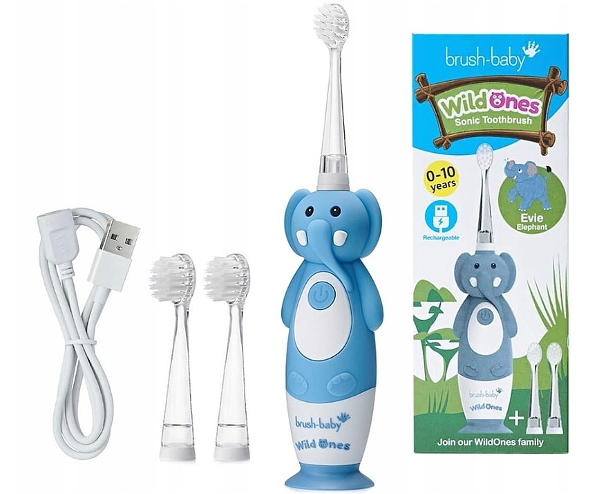 Elektrische Zahnbürste 0-10 Jahre - Brush-Baby WildOnes Evie Elephant Sonic Toothbrush  — Bild N2