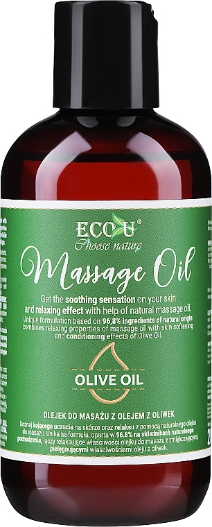 Massageöl mit Olivenöl - Eco U Olive Oil Massage Oil — Bild N1