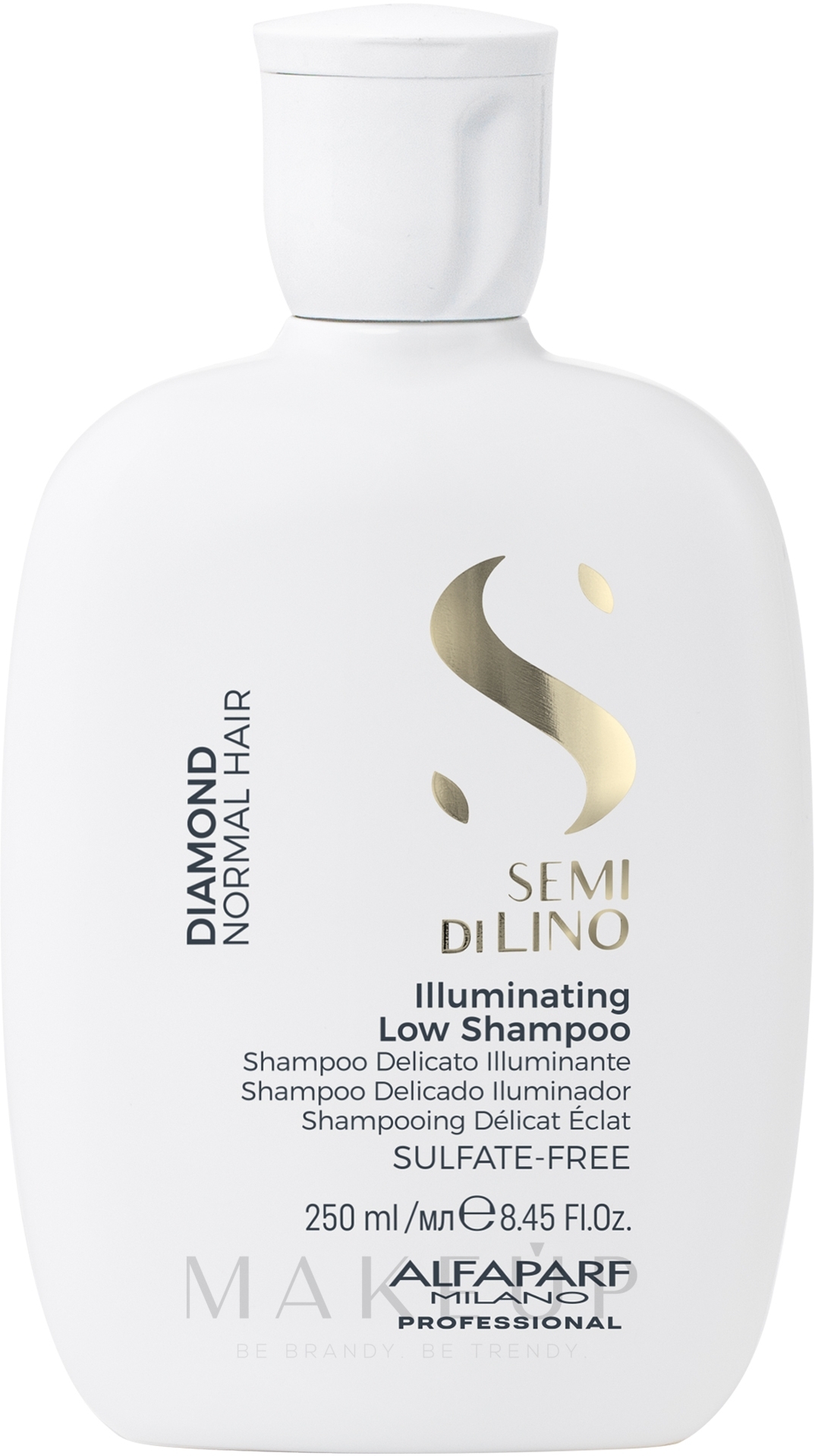 Haarshampoo für mehr Glanz mit Diamantpartikeln - AlfaParf Semi Di Lino Diamond Illuminating Low Shampoo — Bild 250 ml