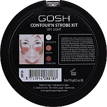 Highlighter Gesichtspalette - Gosh Contour Strobe Kit — Foto N3
