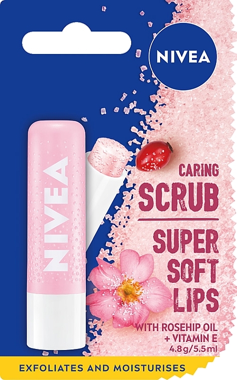 Lippenpeeling mit Hagebuttenöl und Vitamin E - Nivea Caring Scrub Super Soft Lips Rosehip Oil + Vitamin E — Bild N3