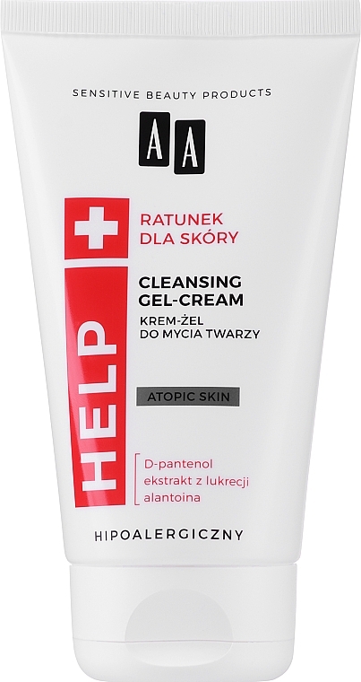 Reinigende Gesichtsgel-Creme mit D-Panthenol, Alantoine und Süßholz-Extrakt - AA Help Cleansing Gel-Cream Atopic Skin — Foto N1