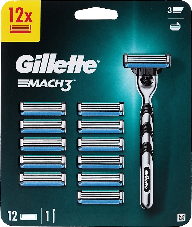 Rasierer mit 12 Ersatzklingen - Gillette Mach3 — Bild N2