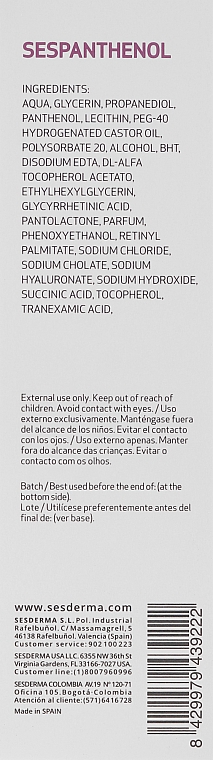 Regenerierendes liposomales Gesichtsspray für empfindliche und trockene Haut - Sesderma Sespanthenol Mist — Bild N3