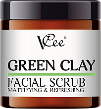 Düfte, Parfümerie und Kosmetik Mattierendes und erfrischendes Gesichtspeeling mit grünem Ton - VCee Green Clay Facial Scrub Mattifying&Refreshing