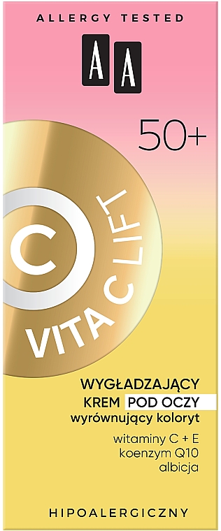 Regenerierende und glättende Augencreme 50+ mit Vitamin C, Coenzym Q10 und Albizia-Extrakt - AA Vita C Lift Smoothing Eye Cream — Bild N3