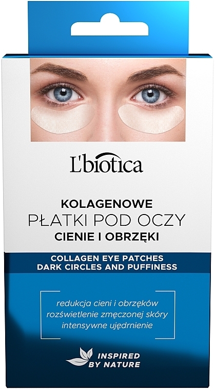 GESCHENK! Kollagen-Augenpatches - L'biotica Collagen Eye Pads Reduction Of Dark Circles And Puffiness — Bild N1