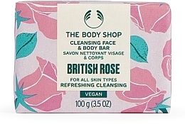 Seife für Gesicht und Körper britische Rose - The Body Shop British Rose Cleansing Face & Body Bar — Bild N1