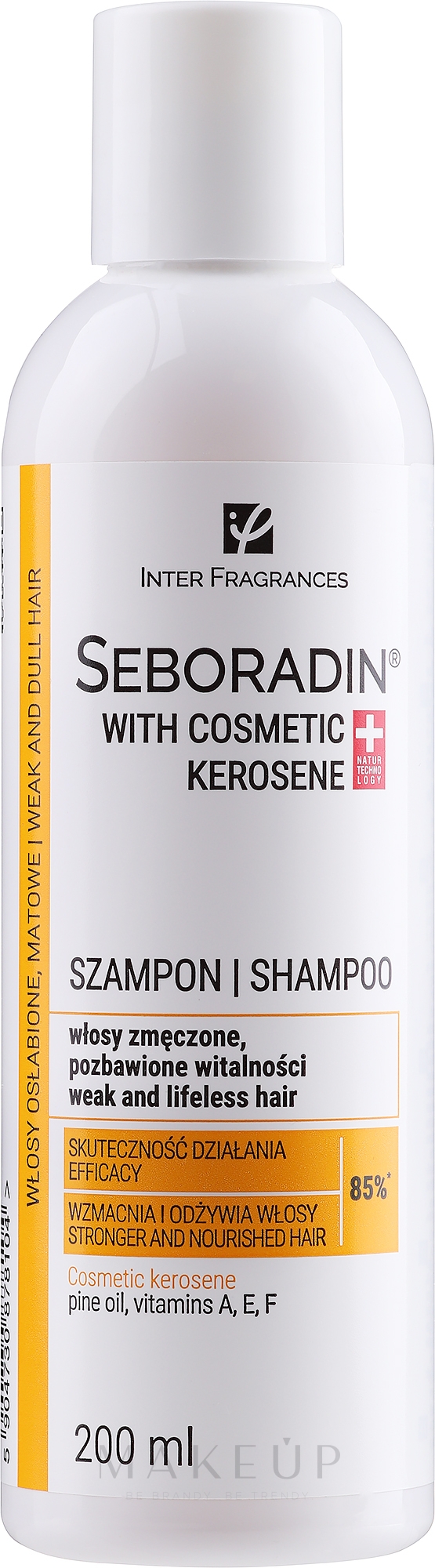 Shampoo für mehr Glanz mit kosmetischem Kerosin, Kieferöl und Vitamin A, E und F - Seboradin Hair Shampoo Cosmetic Kerosene — Bild 200 ml