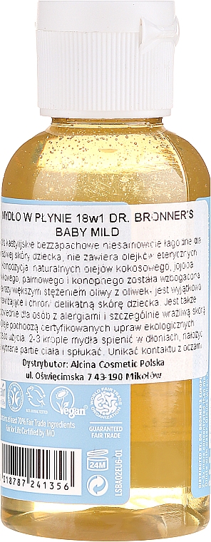 18in1 Flüssigseife für Babys - Dr. Bronner’s 18-in-1 Pure Castile Soap Baby-Mild — Bild N2