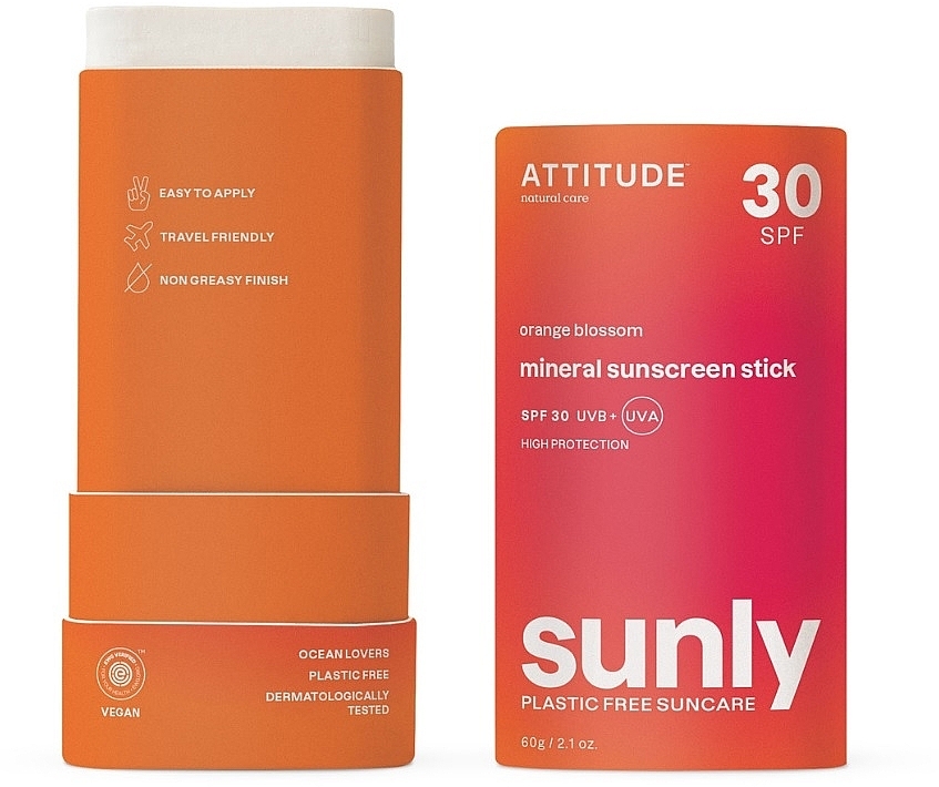 Sonnenschutzstick - Attitude Sunly Sunscreen Stick Orange Blossom SPF30 — Bild N1