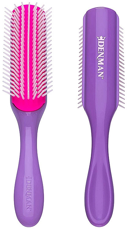 Haarbürste D3 lila mit rosa - Denman Medium 7 Row Styling Brush African Violet — Bild N1