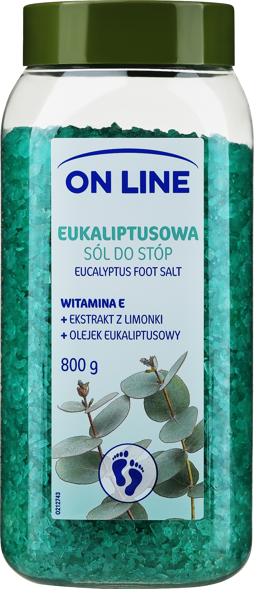 Entspannendes Fußbadesalz mit Eukalyptusöl - On Line Eucaliptus Foot Salt — Foto 800 g
