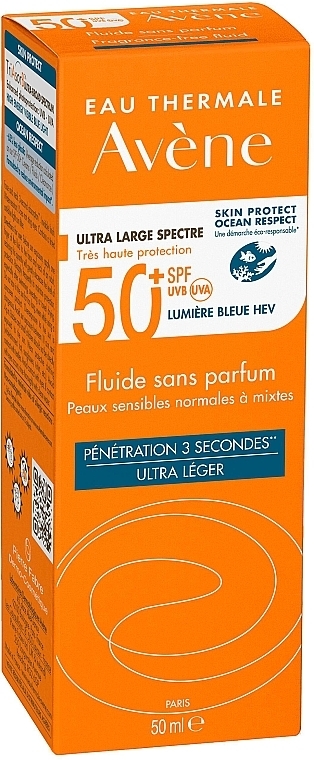 Sonnenschutzfluid für das Gesicht ohne Geruch - Avene Eau Thermale Fragrance-Free Fluid SPF 50+ — Bild N3