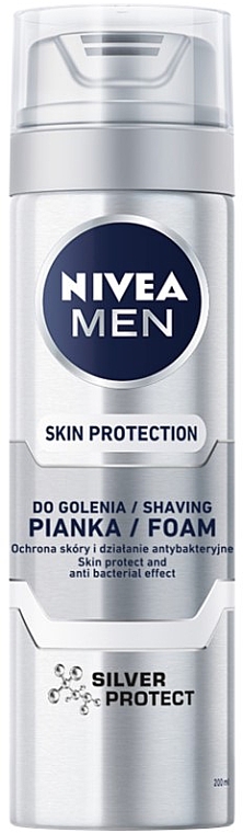 Antibakterieller Rasierschaum "Silberschutz" - Nivea For Men Silver Protect Shaving Foam