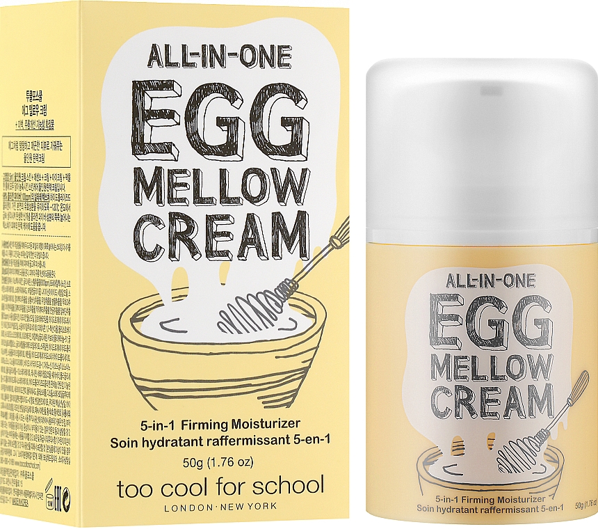 5in1 Straffende und feuchtigkeitsspendende Gesichtscreme mit Kollagen und Eigelb-Extrakt - Too Cool For School Egg Mellow Cream — Bild N2