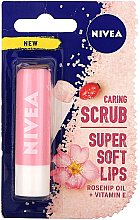 Düfte, Parfümerie und Kosmetik Lippenpeeling mit Hagebuttenöl und Vitamin E - Nivea Caring Scrub Super Soft Lips Rosehip Oil + Vitamin E