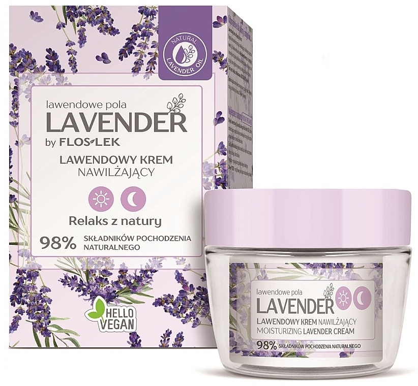 Gesichtspflegeset - Floslek Lavander (Lavendelöl für das Gesicht 30ml + Tages- und Nachtcreme 50ml) — Bild N3