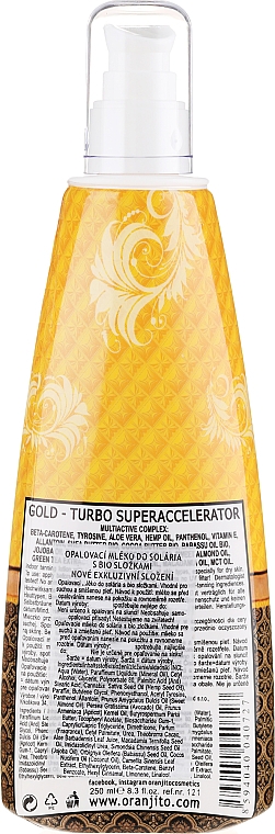 Bräunungsbeschleuniger für Solarium mit 6 Bio-Inhaltstoffen - Oranjito Max. Effect Gold Turbo — Bild N2