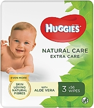 Düfte, Parfümerie und Kosmetik Feuchttücher für Babys Natural Care Extra Care 2+1 3x56 St. - Huggies