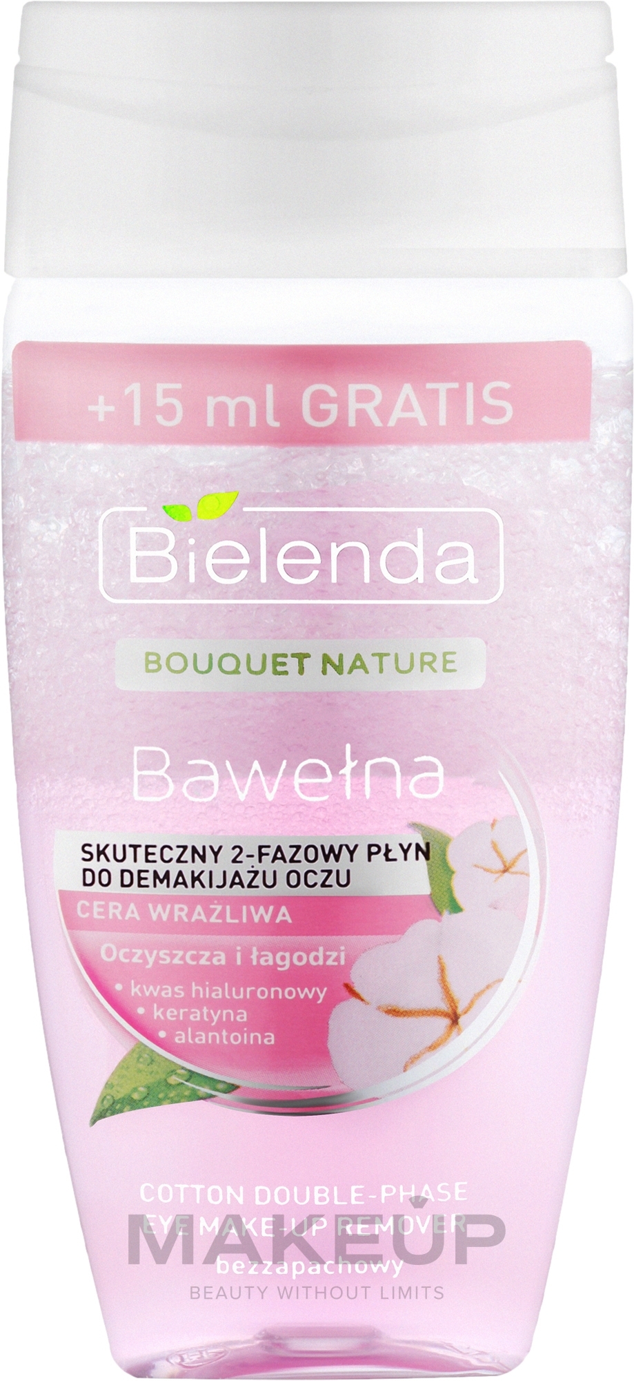 Zwei-Phasen Make-up Entferner Baumwolle - Bielenda Bouquet Nature Bawetna — Bild 140 ml