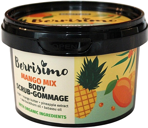 Körperpeeling-Gommage mit Mangobutter und Granatapfelextrakt - Berrisimo Mango Mix Body Scrub-Gommage