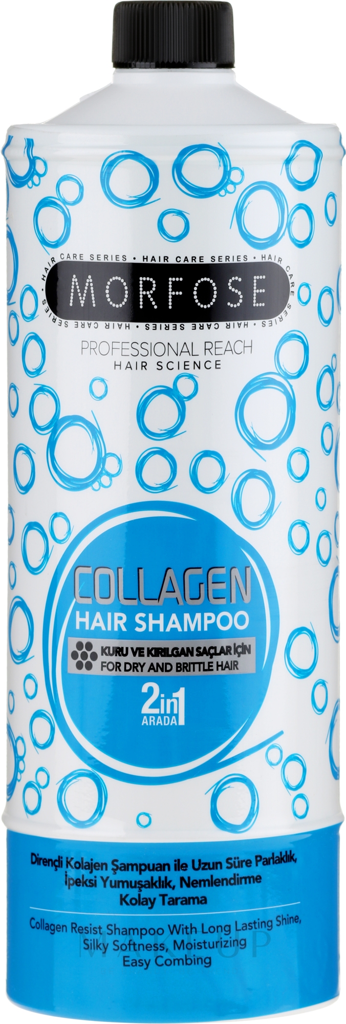 Kollagen Shampoo für geschädigtes, kräftiges und fettiges Haar - Morfose Buble Collagen Hair Shampoo — Bild 1000 ml