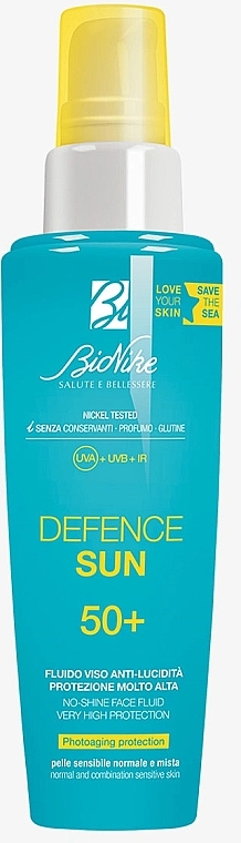 Sonnenschutz-Fluid für das Gesicht - BioNike Defence Sun SPF50+ No-Shine Face Fluid — Bild N1