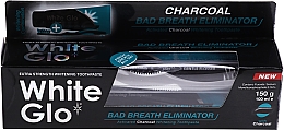 Düfte, Parfümerie und Kosmetik Set - White Glo Charcoal Bad Breath Eliminator (Zahnpasta 100ml + Zahnbürste hellgrau 1St.)