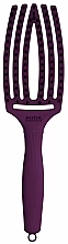 Gebogene Haarbürste violett - Olivia Garden Fingerbrush Think Pink 2022 Deep Purple — Bild N1