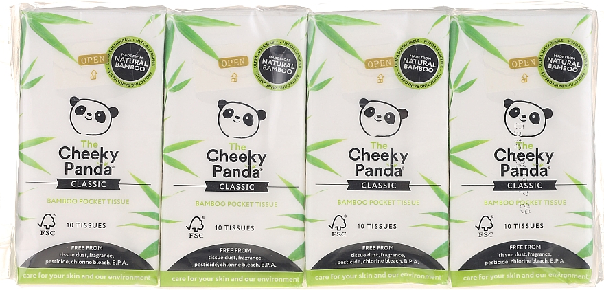 Luxus-Bambus-Taschentücher 8 St. - The Cheeky Panda Classic Bamboo Pocket Tissue — Bild N1