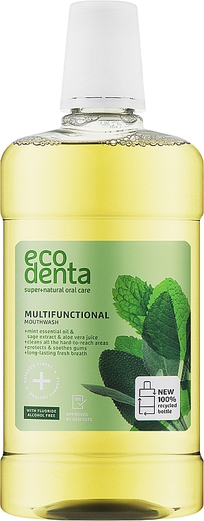 Mundspülung mit ätherischem Minzöl und Salbei-Extrakt - Ecodenta Multifunctional Mouthwash