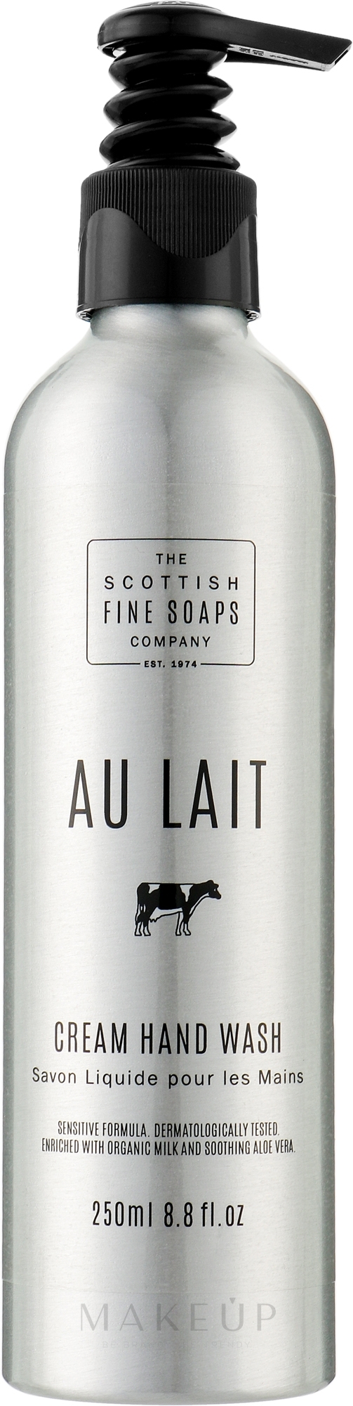 Flüssige Handseife mit Aloe Vera und Bio-Milch - Scottish Fine Soaps Au Lait Cream Hand Wash (Aluminiumflasche) — Bild 250 ml