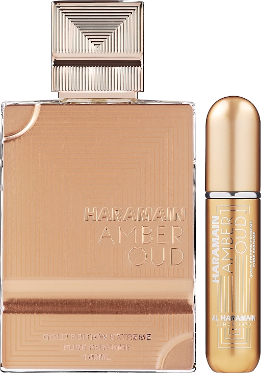 Al Haramain Amber Oud Gold Edition Extreme Pure Perfume Gift Set - Duftset (Parfum 100 ml + Zerstäuber 10 ml)  — Bild N1