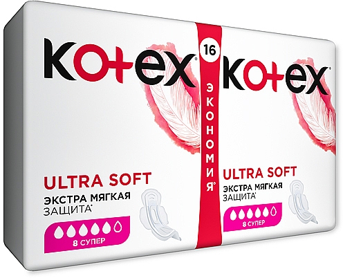 Damenbinden 16 St. - Kotex Ultra Soft Super Duo — Bild N2