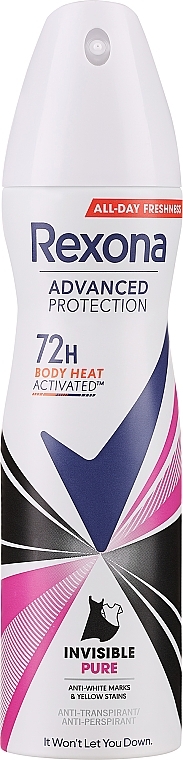 Deospray Antitranspirant - Rexona Antiperspirant Invisible Pure 72H — Bild N1