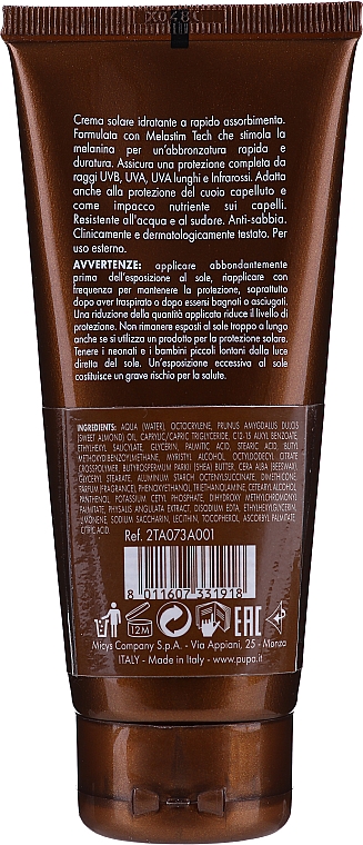 Feuchtigkeitsspendende Sonnenschutzcreme für Körper, Gesicht, Haar und Kopfhaut SPF 15 - Pupa Multifunction Sunscreen Cream — Bild N4