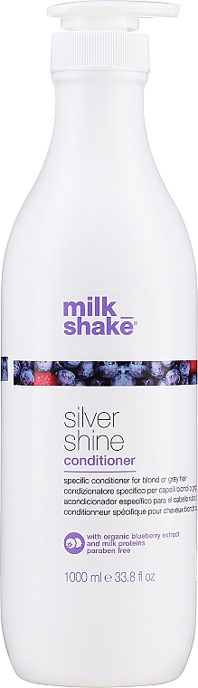 Conditioner für gebleichtes und graues Haar mit Bio-Blaubeere und Milchproteinen - Milk Shake Silver Shine Conditioner — Bild N3