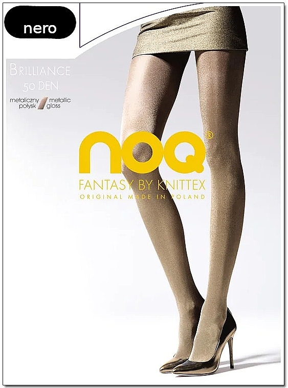 Strumpfhosen für Damen mit metallischem Glanz Brilliance 50 Den nero - Knittex — Bild N1