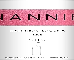 Hannibal Laguna Face To Face - Set (Eau de Toilette/100 ml + Eau de Toilette/30 ml + Haarnebel/75 ml) — Bild N2