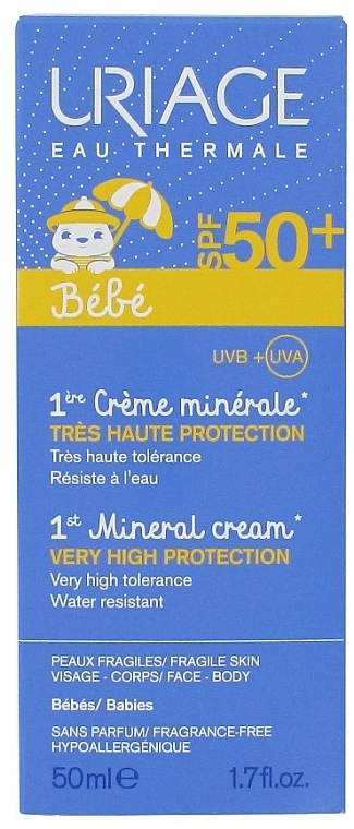 Sonnenschutzcreme für Babys SPF 50+ - Uriage Baby 1st Mineral Cream SPF 50+ — Bild N2