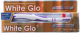 Zahnpflegeset für Raucher - White Glo Smokers Formula Whitening Toothpaste (Zahnpasta 100ml + Zahnbürste) — Bild N1