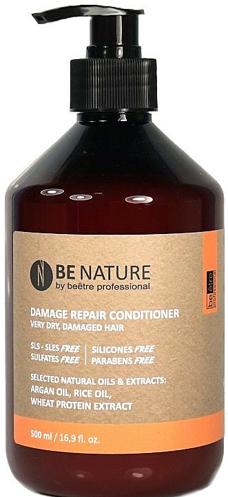 Regenerierende Haarspülung mit Weizenproteinextrakt, Argan- und Reisöl - Beetre BeNature Damage Repair Conditioner — Bild N1